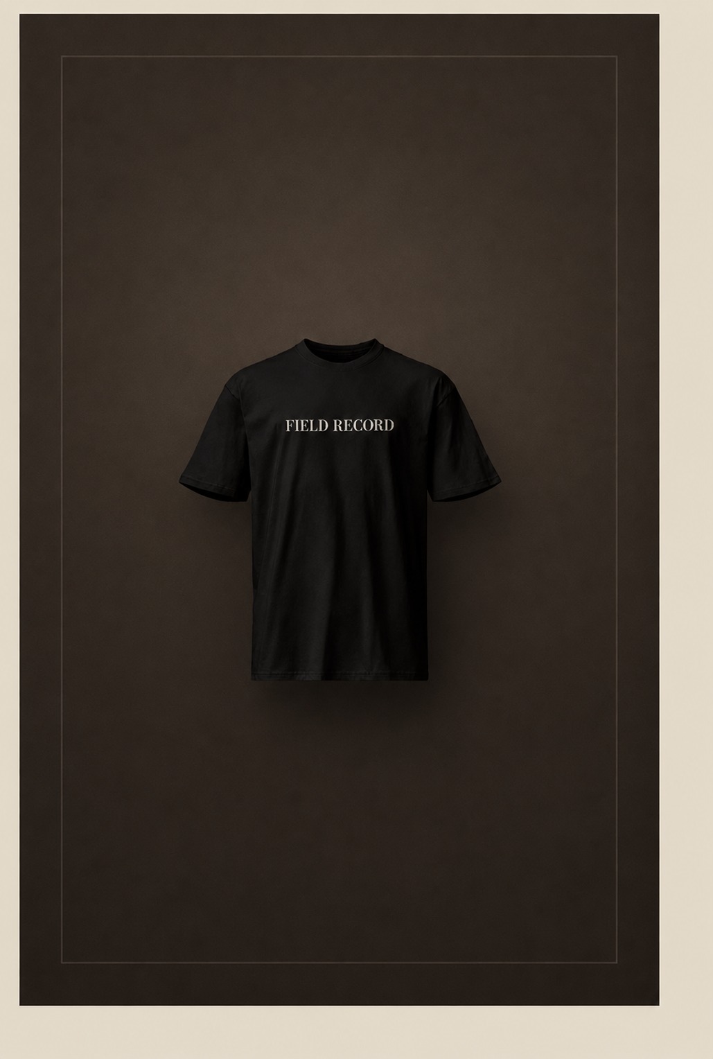 Field Record first release black shirt mockup